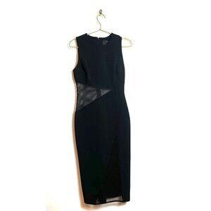 Cushnie Et Ochs Midi Cocktail Dress Black Mesh Size 2